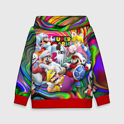 Толстовка-худи детская Super Mario - Gaming aesthetics - Collage, цвет: 3D-красный