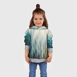 Толстовка-худи детская Абстрактные водянистые паттерны и краски, цвет: 3D-меланж — фото 2