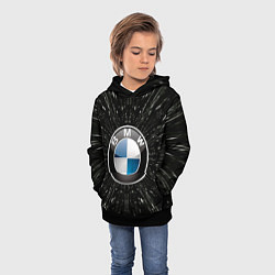 Толстовка-худи детская БМВ эмблема, автомобильная тема, цвет: 3D-черный — фото 2