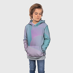 Толстовка-худи детская Розовые и голубые волны, цвет: 3D-меланж — фото 2