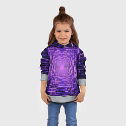Толстовка-худи детская Фантастические фиолетовые лучи, цвет: 3D-меланж — фото 2