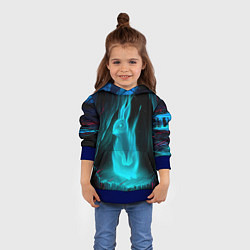 Толстовка-худи детская Дух кролика, цвет: 3D-синий — фото 2