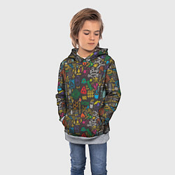 Толстовка-худи детская Шпаргалка по химии, цвет: 3D-меланж — фото 2