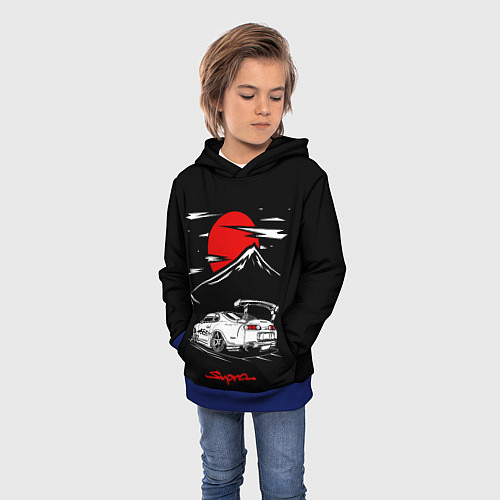 Детская толстовка Тойота супра - JDM Style / 3D-Синий – фото 3