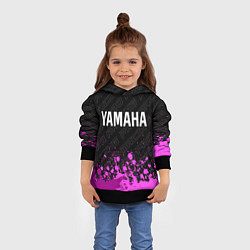 Толстовка-худи детская Yamaha pro racing: символ сверху, цвет: 3D-черный — фото 2