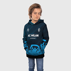 Толстовка-худи детская AC Milan legendary форма фанатов, цвет: 3D-черный — фото 2
