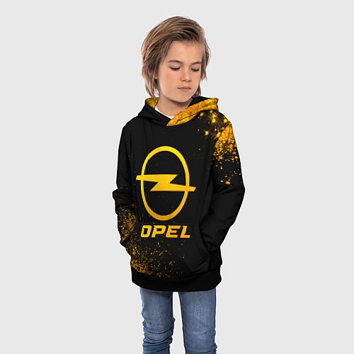Детская толстовка Opel - gold gradient / 3D-Черный – фото 3