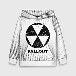 Толстовка-худи детская Fallout с потертостями на светлом фоне, цвет: 3D-белый