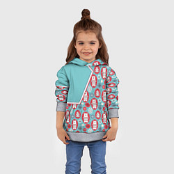 Толстовка-худи детская Новогодние мишки, цвет: 3D-меланж — фото 2