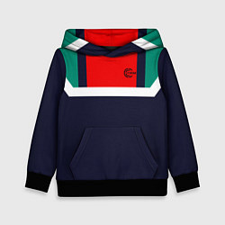 Детская толстовка FIRM синий с зелеными плечами