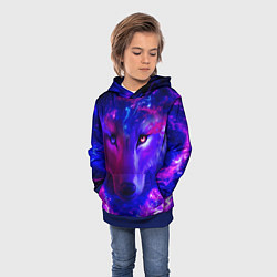 Толстовка-худи детская Волшебный звездный волк, цвет: 3D-синий — фото 2