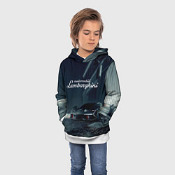 Толстовка-худи детская Lamborghini - power - Italy, цвет: 3D-белый — фото 2