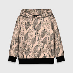 Детская толстовка Листья штрихованные