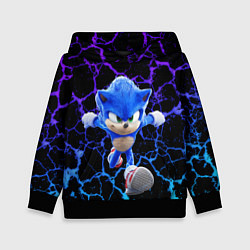Толстовка-худи детская Sonic неоновый мрамор, цвет: 3D-черный