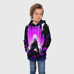 Толстовка-худи детская Люси нетраннер - фиолетовый, цвет: 3D-синий — фото 2