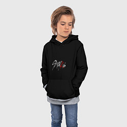 Толстовка-худи детская Stray Kids white logo, цвет: 3D-меланж — фото 2