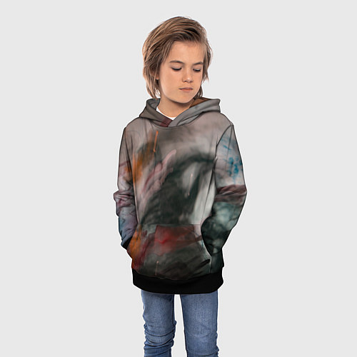 Детская толстовка Темнота, тени и краски / 3D-Черный – фото 3