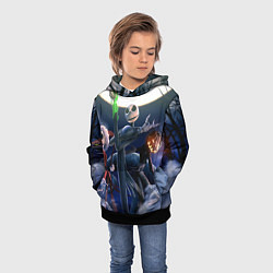 Толстовка-худи детская Кошмар перед Рождеством - санта, цвет: 3D-черный — фото 2