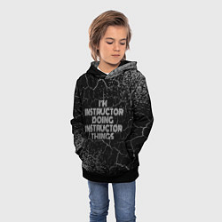 Толстовка-худи детская Im instructor doing instructor things: на темном, цвет: 3D-черный — фото 2