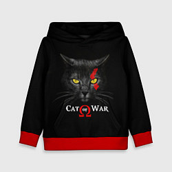 Толстовка-худи детская Cat of war collab, цвет: 3D-красный