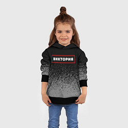 Толстовка-худи детская Виктория - в красной рамке на темном, цвет: 3D-черный — фото 2