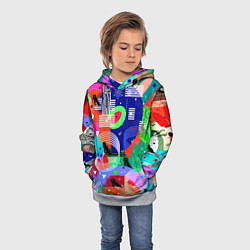 Толстовка-худи детская Птички, снежинки и заячьи ушки, цвет: 3D-меланж — фото 2