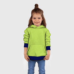 Толстовка-худи детская Текстурированный ярко зеленый салатовый, цвет: 3D-синий — фото 2