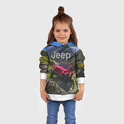 Толстовка-худи детская Chrysler Jeep Wrangler Rubicon - горы, цвет: 3D-белый — фото 2