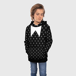 Толстовка-худи детская Уэнздей Аддамс: униформа, цвет: 3D-черный — фото 2