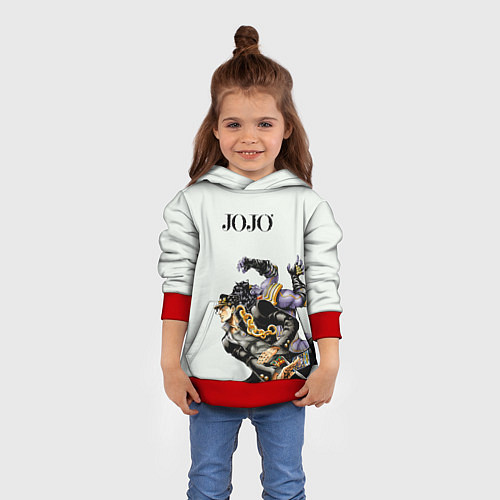 Детская толстовка Стенд Джотаро Куджо Star Platinum / 3D-Красный – фото 4