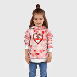 Толстовка-худи детская Влюбленное сердечко, цвет: 3D-белый — фото 2