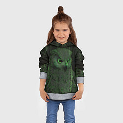 Толстовка-худи детская Сова в стиле ASCII-графики, цвет: 3D-меланж — фото 2