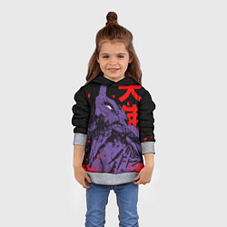 Толстовка-худи детская Евангелион - eva berserk, цвет: 3D-меланж — фото 2