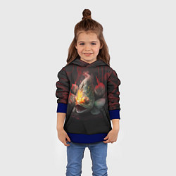 Толстовка-худи детская Японский карп, цвет: 3D-синий — фото 2