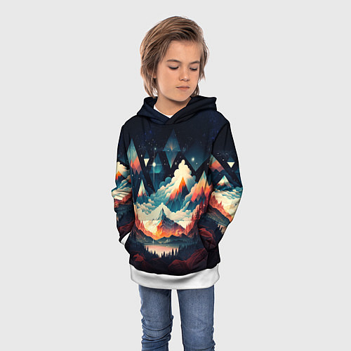 Детская толстовка Футуризм горы / 3D-Белый – фото 3