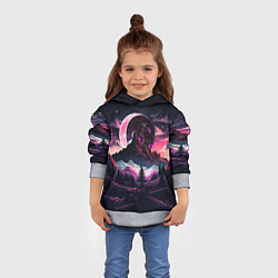 Толстовка-худи детская Луна в горах, цвет: 3D-меланж — фото 2