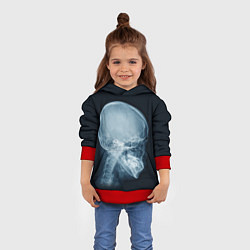 Толстовка-худи детская Рентген головы, цвет: 3D-красный — фото 2