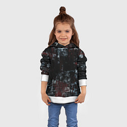 Толстовка-худи детская Пересечение разноцветных полос, цвет: 3D-белый — фото 2