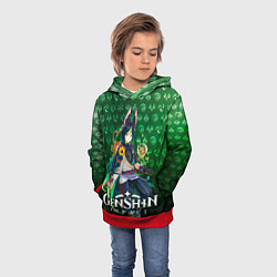 Толстовка-худи детская Тигнари элементали, цвет: 3D-красный — фото 2