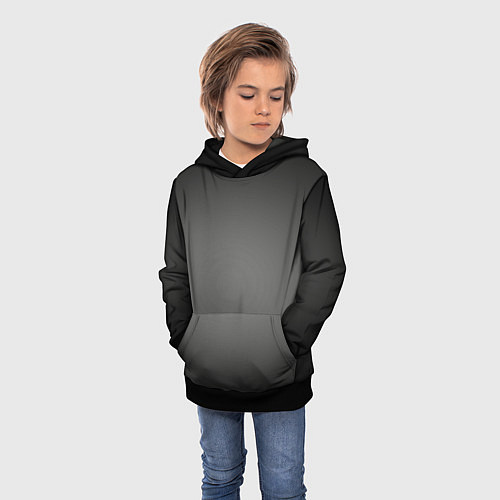 Детская толстовка Серый, черный градиент / 3D-Черный – фото 3