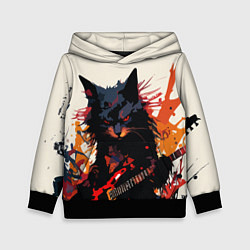 Детская толстовка Black rocker cat on a light background - C-Cats co