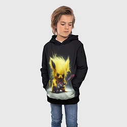 Толстовка-худи детская Rocker Pikachu, цвет: 3D-черный — фото 2