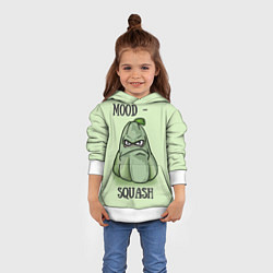 Толстовка-худи детская Настроение кабачок, цвет: 3D-белый — фото 2
