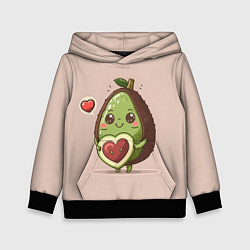 Толстовка-худи детская Влюбленный авокадо - парные, цвет: 3D-черный