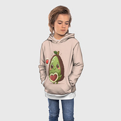 Толстовка-худи детская Влюбленный авокадо - парные, цвет: 3D-белый — фото 2