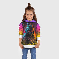 Толстовка-худи детская Адский самурай, цвет: 3D-белый — фото 2