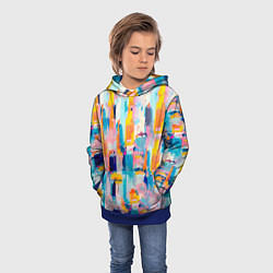 Толстовка-худи детская Живописные мазки краски, цвет: 3D-синий — фото 2