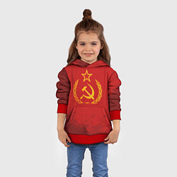 Толстовка-худи детская СССР серп и молот, цвет: 3D-красный — фото 2