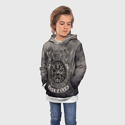 Толстовка-худи детская Вальхалла викингов, цвет: 3D-белый — фото 2