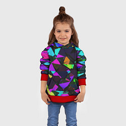 Толстовка-худи детская Shapes triangle geometry, цвет: 3D-красный — фото 2